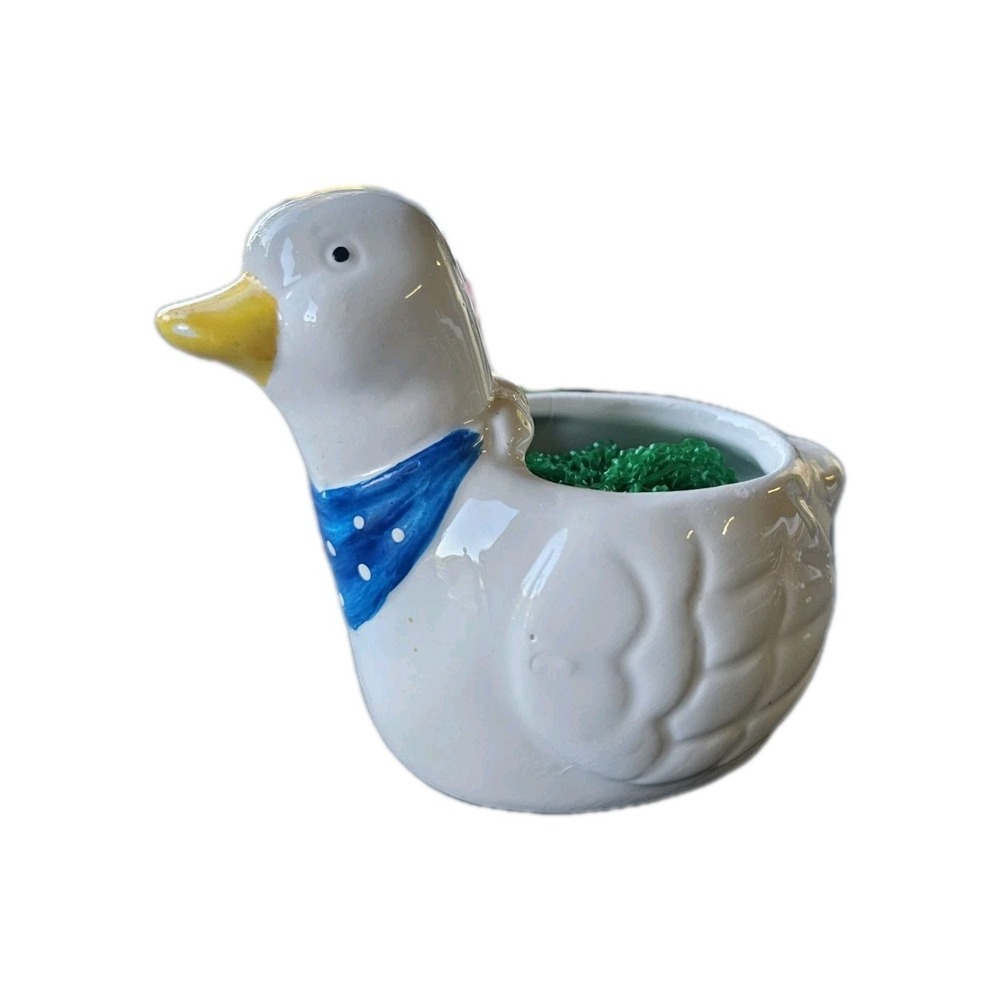 Vintage Small Ceramic Duck Sponge Holder/Succulent‎ Planter